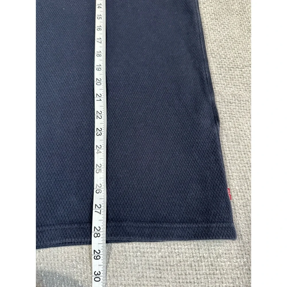 Levis‎ Thermal Henley Mens Large Blue Long Sleeve Y2K Grunge